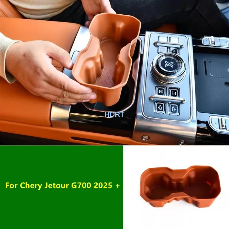 

For Chery Jetour G700 2025 + Car Style Central Control Water Cup Storage Box Cover Interior Pad Protector Decoration Accessories