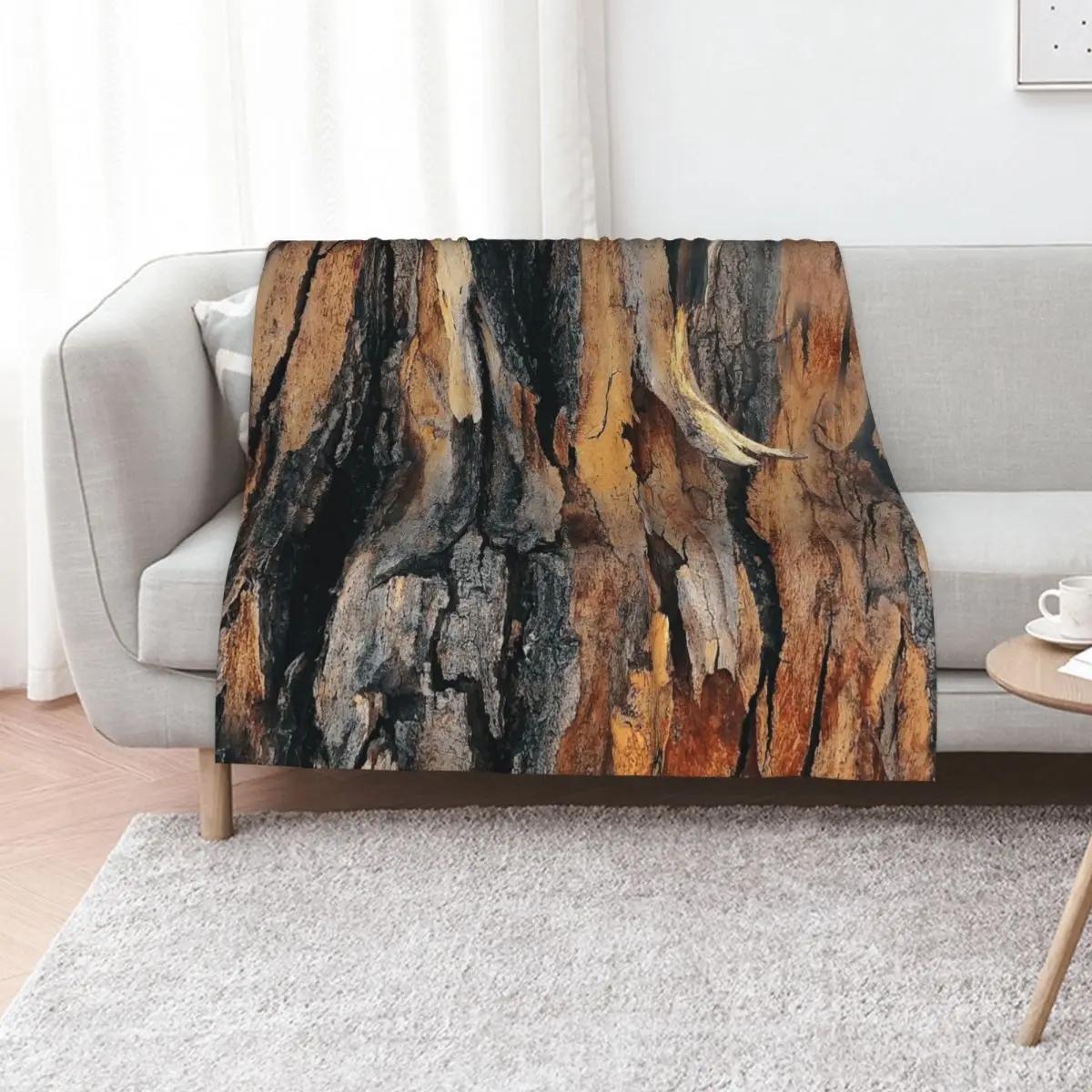 Ruggedly Handsome Exotic Tree Bark Art Photo Throw Blanket Sofa Sofa Throw anime halloween Decoratives Multi-Purpose Blankets