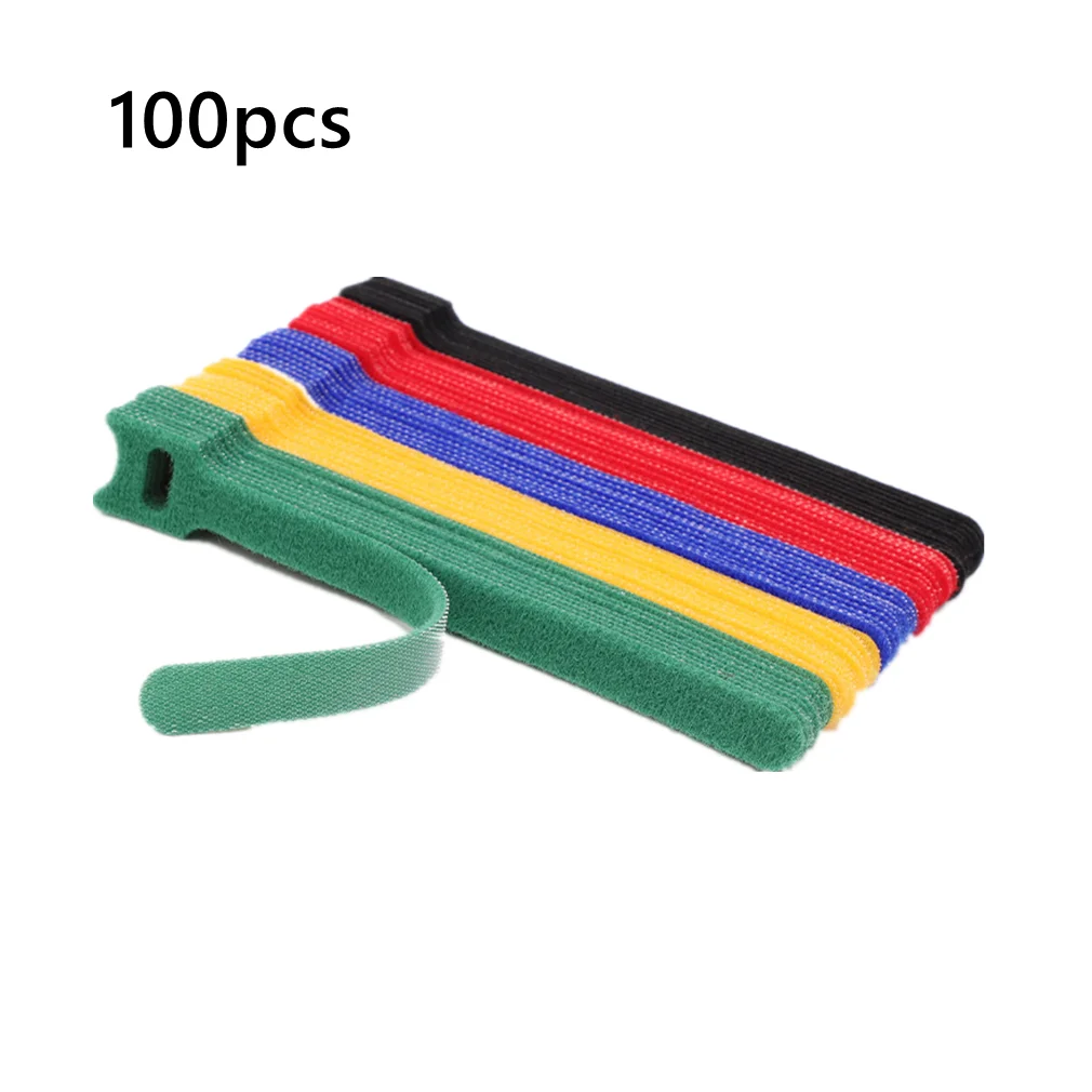 Fascette per cavi rilasciabili da 50 pezzi/100 pezzi fascette per cavi riutilizzabili in plastica colorata fascette per fascette in Nylon con avvolgimento ad anello fascette per cavi di tipo T