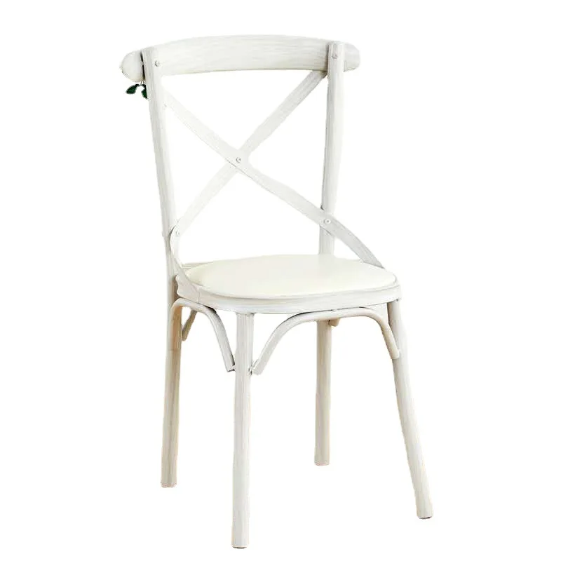 

American country retro restaurant back cha ir wrought iron fork back cafe seat chair hot pot shop table and ch air cover