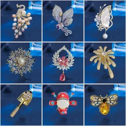 Fashion Animal Butterfly Flower Brooches for Women Luxury Design Cubic Zirconia Corsage Pins Fashion Jewelry Elegant Accessories