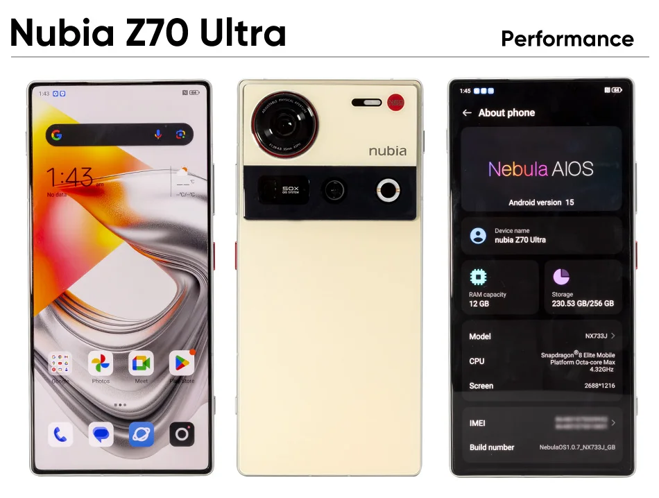 Global Version Nubia Z70 Ultra Smartphone 5G 6.85'' 144Hz Full Display Camera 6150mAh Battery IP68 Waterproof NFC