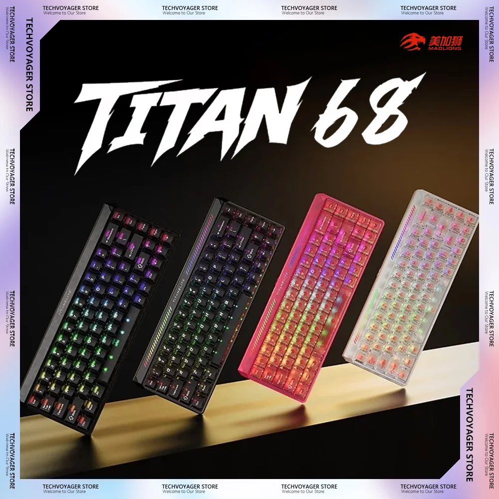 

FGG Madlions TITAN68 Turbo Magnetic Switch Keyboards Hall Effect 8000Hz RT0.001mm Custom Wired Gaming Keyboard PC Accessories