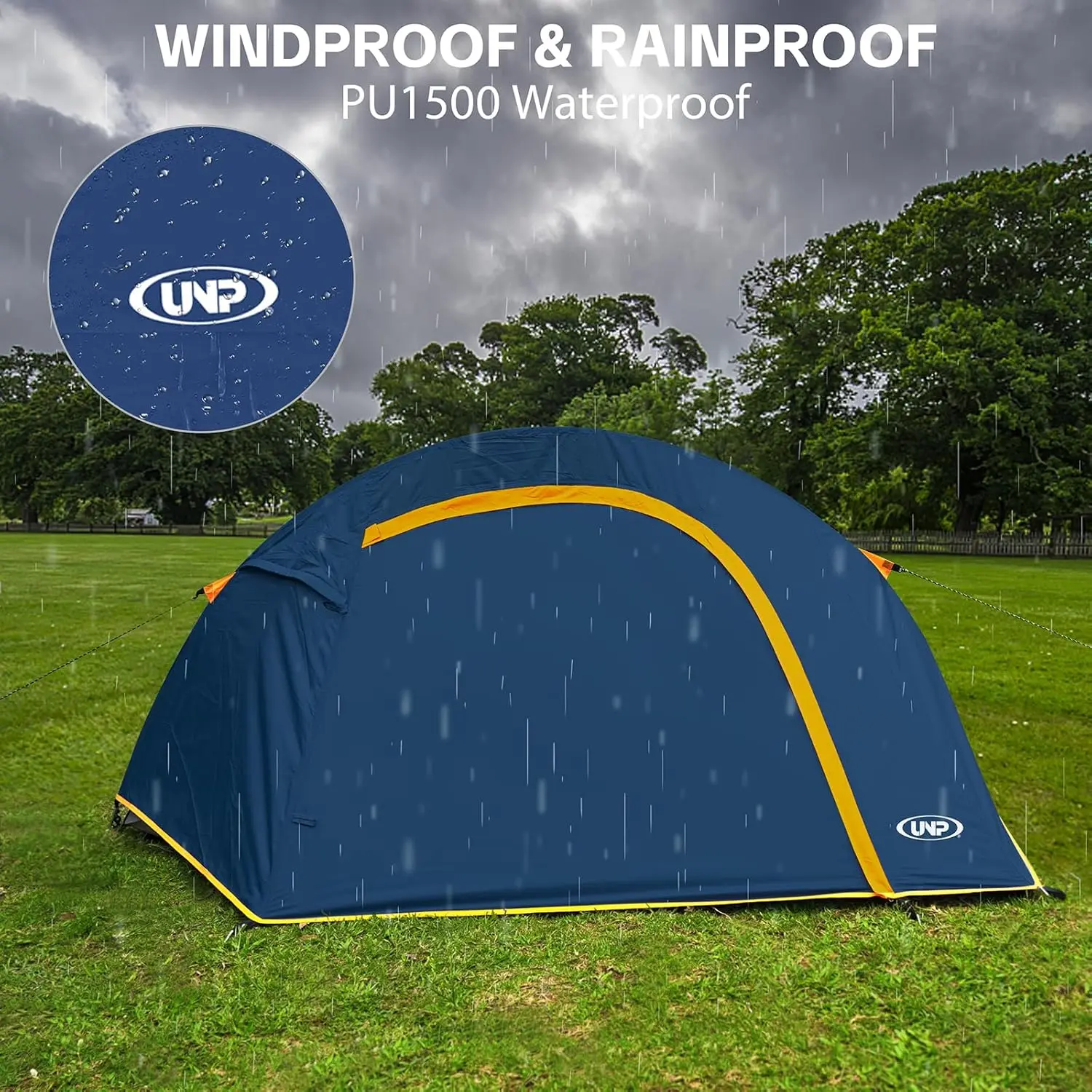 Tente de camping imperméable et coupe-vent avec mouche anti-pluie, installation facile, tentes bretonnes portables pour le camping, 4 hypothèques