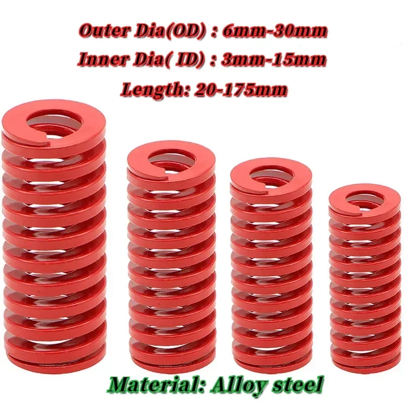 1000pcs Red Medium Load Die Springs Spiral Stamping Compression Mould Spring For Rear Trunk Tailgate Strut Support Lift Bar Too