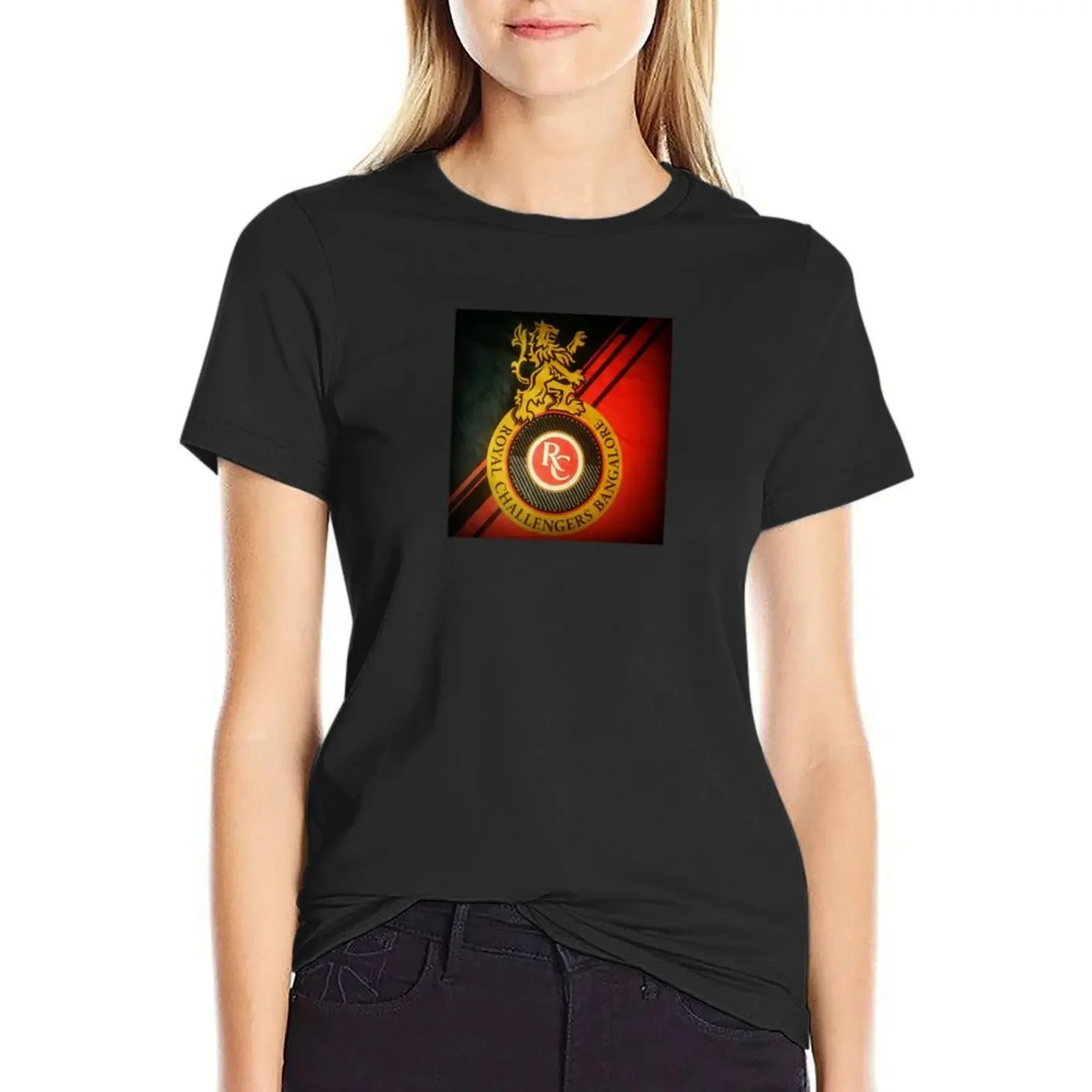 

RCB Royal Challengers Bangalore ipl cricket T-Shirt Short sleeve tee blacks Aesthetic clothing Women's t-shirt