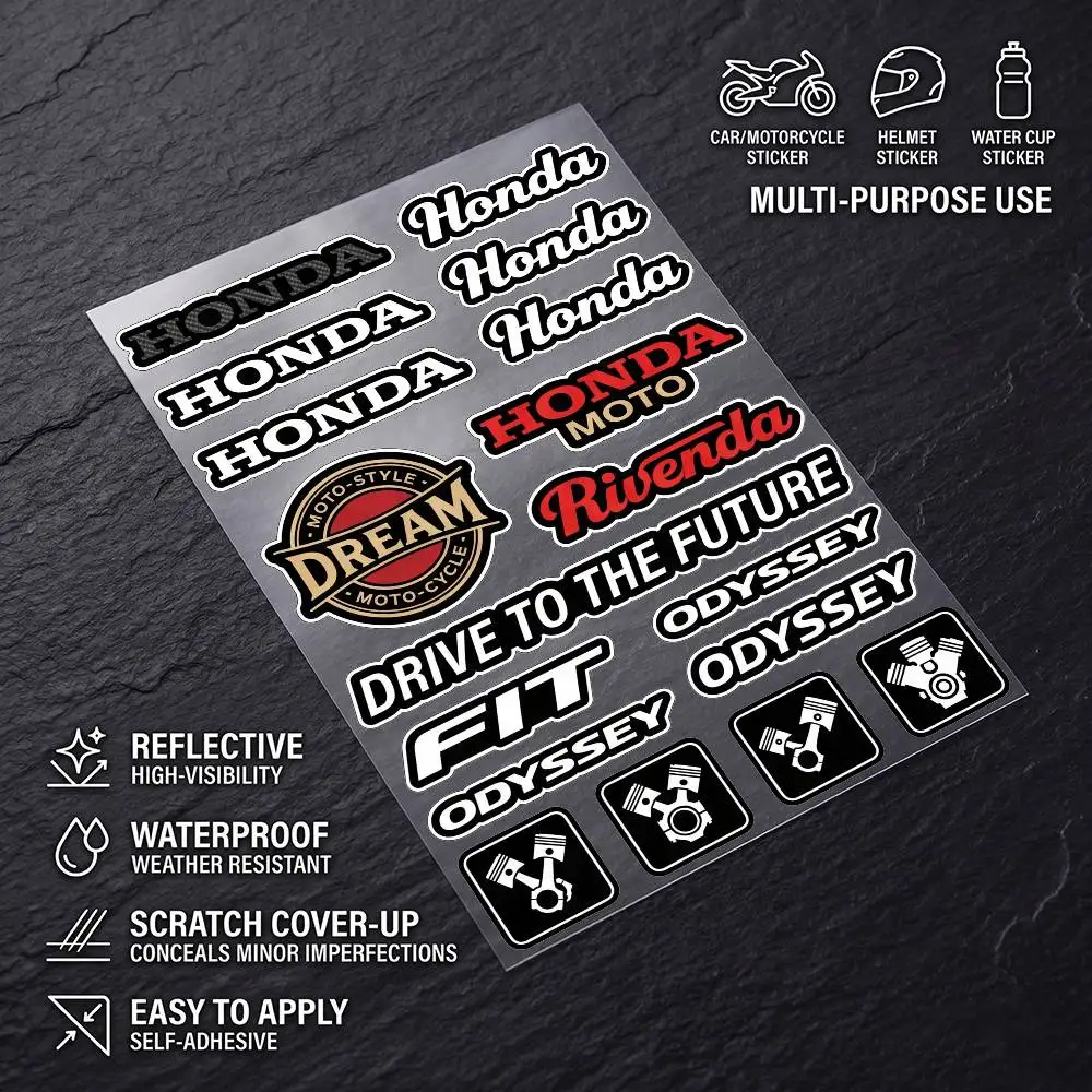 

FOR HONDA HRC High Visibility Reflective Waterproof Decal Scratch Hide Sticker Fit Car Motorcycle Helmet Refrigerator