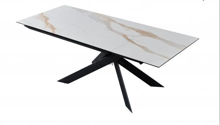 

Nordic simple retractable folding multi-functional long dining table stainless steel marble dining table