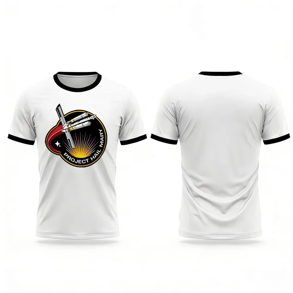 Men's And Women's Book Lover Gift New Project Hail Mary Theme Kids T-shirt Science Fiction Fan Mission Badge Retro Space Tee