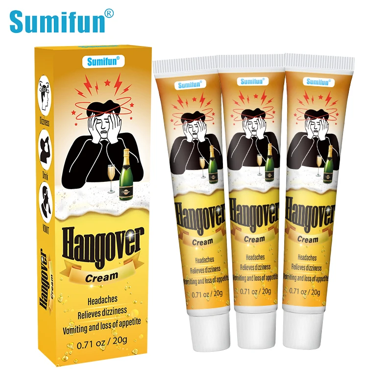 

Sumifun Hangover Cream Anti Alcohol Headache Dizziness Relief Ointment Stomach Nausea Vomiting Hangover Prevention Health Care