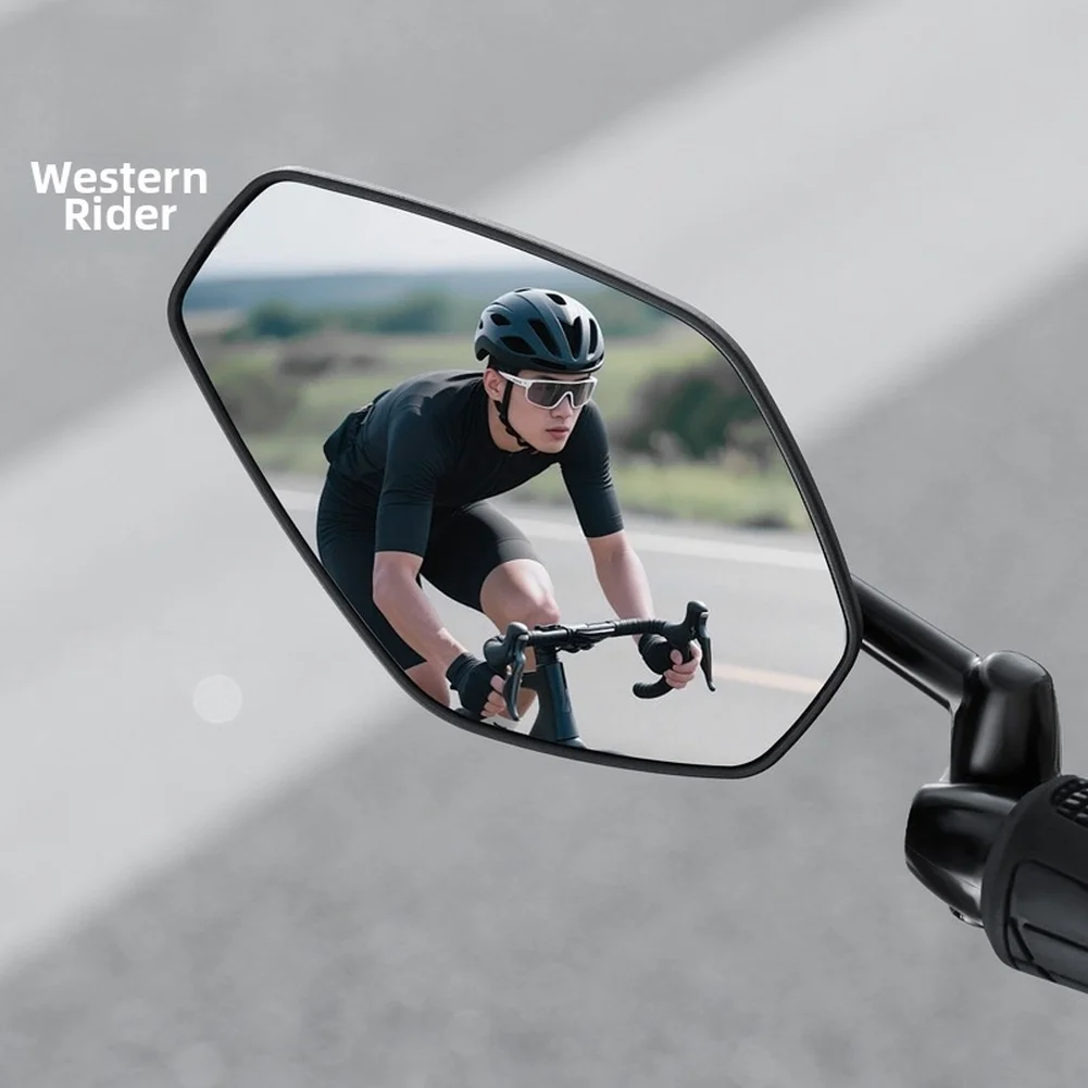 自転車バックミラー 360度調整可能なアンチグレア凸レンズ付き 耐衝撃設計で毎日のサイクリングの安全を確保
