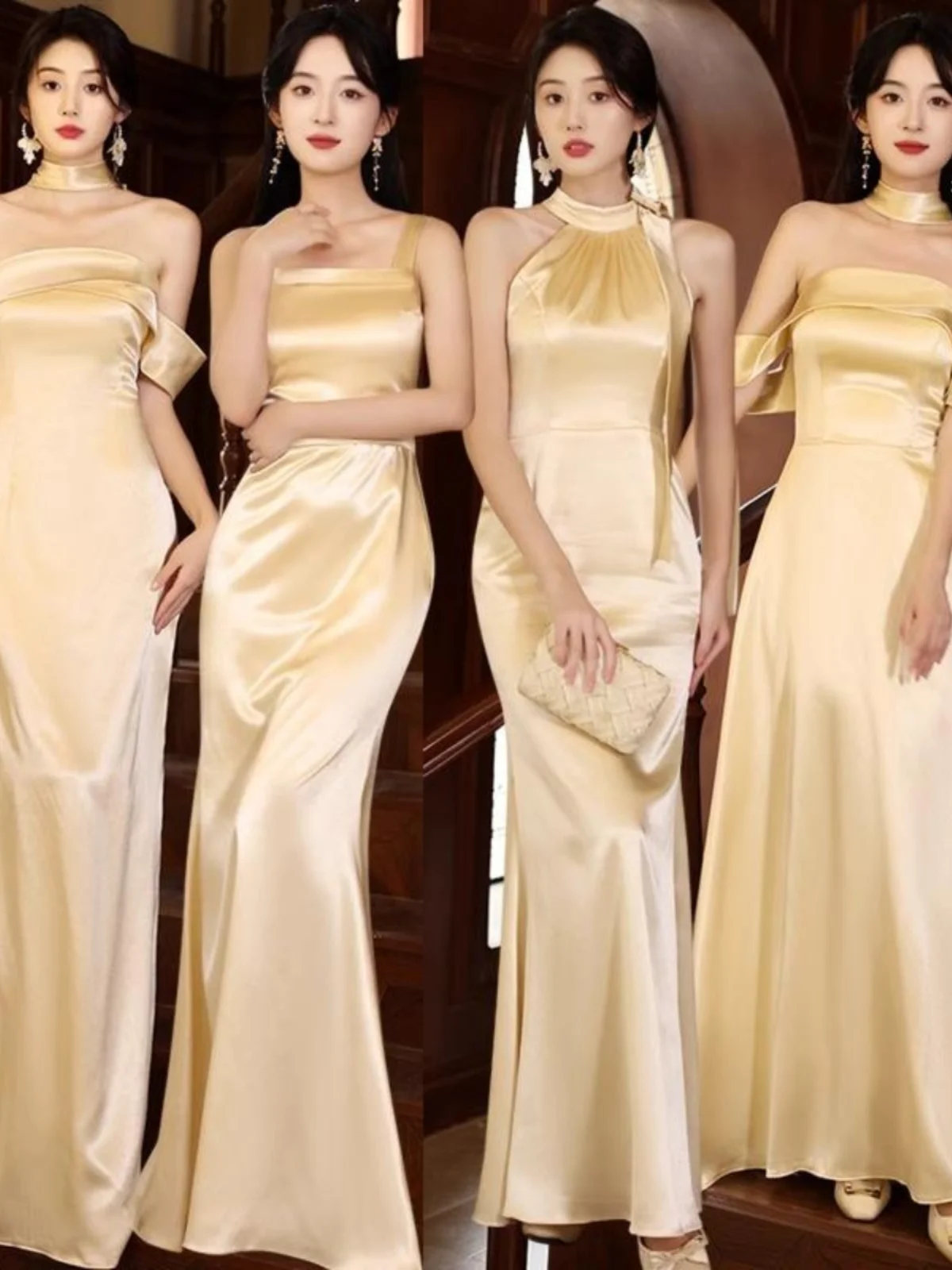 

Satiny Fi Tail Maids Dr Ele Fitted Wedding Guest Host Performance Annual Meeting Ball Gown Evening Dr