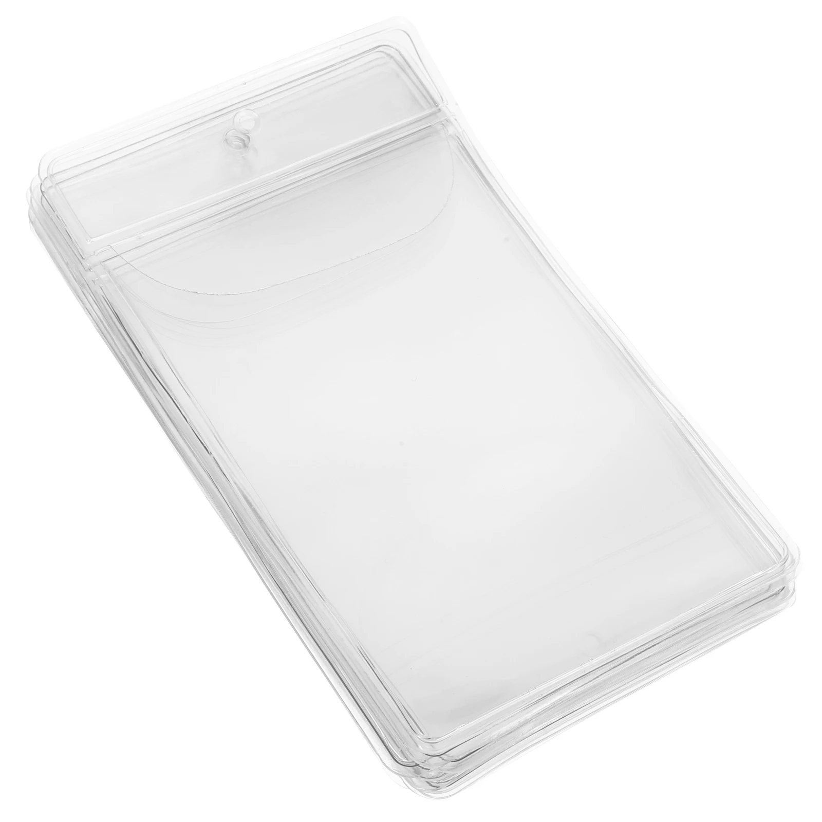 

12pcs 10x7.2cm Self Adhesive Card Sticker Covers Reusable PVC Pocket Tags for Library Office School Practical Card Holders