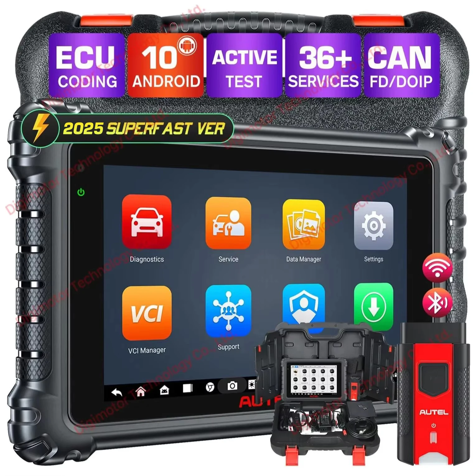 2025 Newest Autel MaxiCOM MK906PRO Diagnostic Tool, MK906 Pro OBD2 Auto Car Scanner ECU Coding 36+Service All System CAN FD DoIP