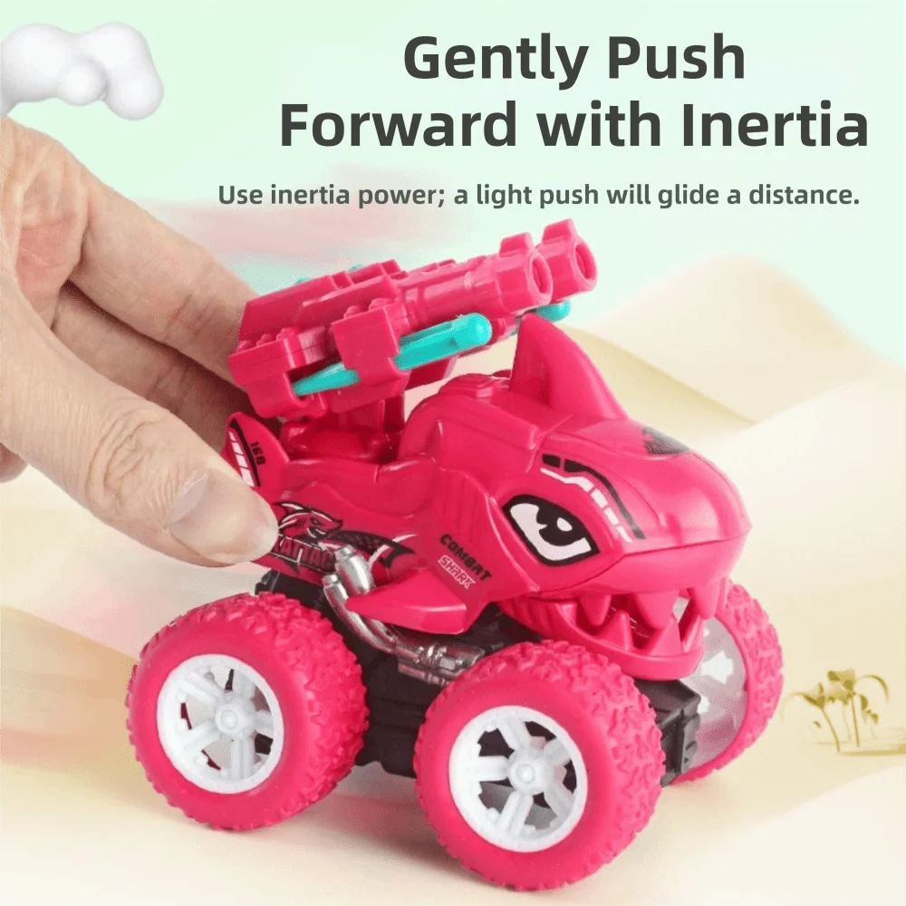 Cartoon Dinosaur Dinosaur Inertial Ejection Car Model Engineering Truck Inertial Ejection Shark Ejection Car Off-Road Vehicle