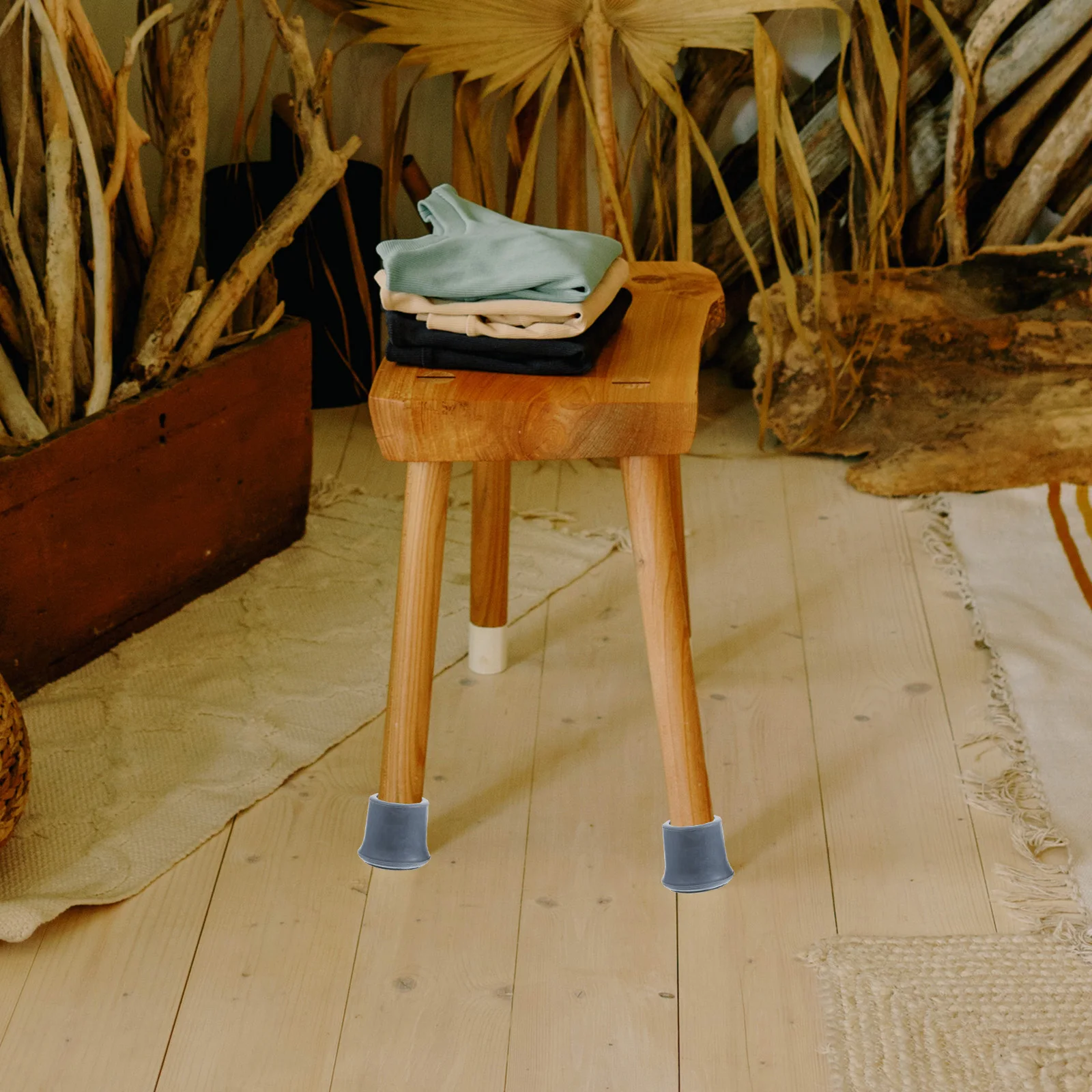 

2 Pcs Felt Furniture Pads Stool Foot Cover Leg Protector Protectors Chair Feet Covers Wooden Floor for Chairs