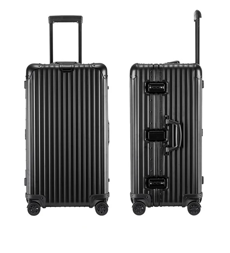 26 28 30inch Aluminum Checked Hardside Metal Luggage Suitcase Rolling Luggage Extra Large Thick All Aluminum Suitcase