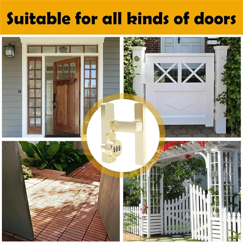 PORK-Barn ドアロック、3 桁の組み合わせ付きフリップラッチロック、90 度スライドドアパスワードロック (90) ° )