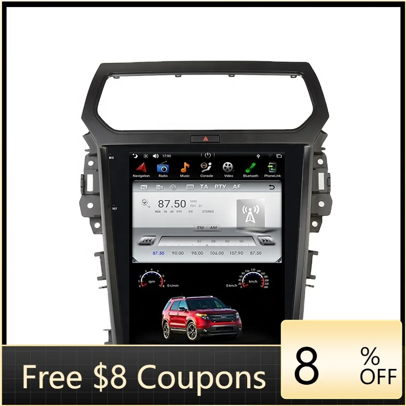 

ZAIQU Wholesale 12.1 Inch Vertical Screen Car Multimedia DSP Navigation for Ford Explorer