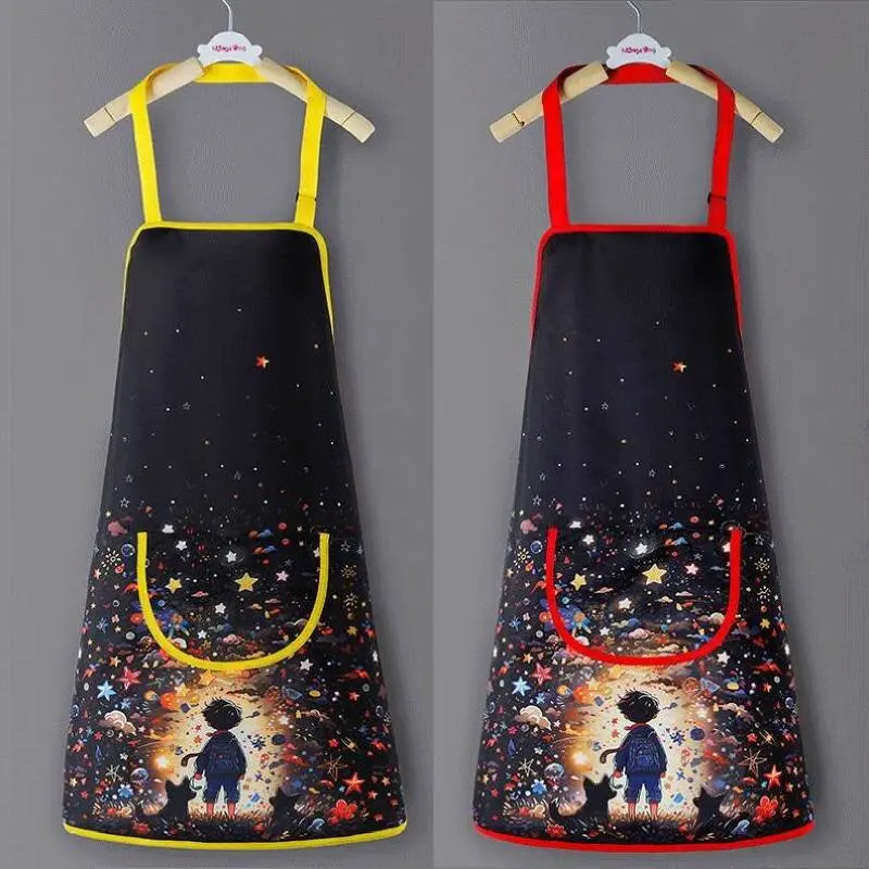 

Children Waterproof Starry Sky Art Painting Apron Protect Smock Anti-dirt Covers Kindergarten Cartoon Baby Eating Bib Kids Apron