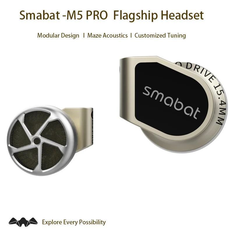 

Smabat M5 PRO Flagship Flat-head Earphone Hifi Bass Wired Metal Earbud Modular Design Mmcx Headphones Detachable Cable