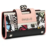 Cartera de mujer de cuero de gran capacidad bolso largo monedero 10 ranuras para tarjetas y clips Zero SY5025