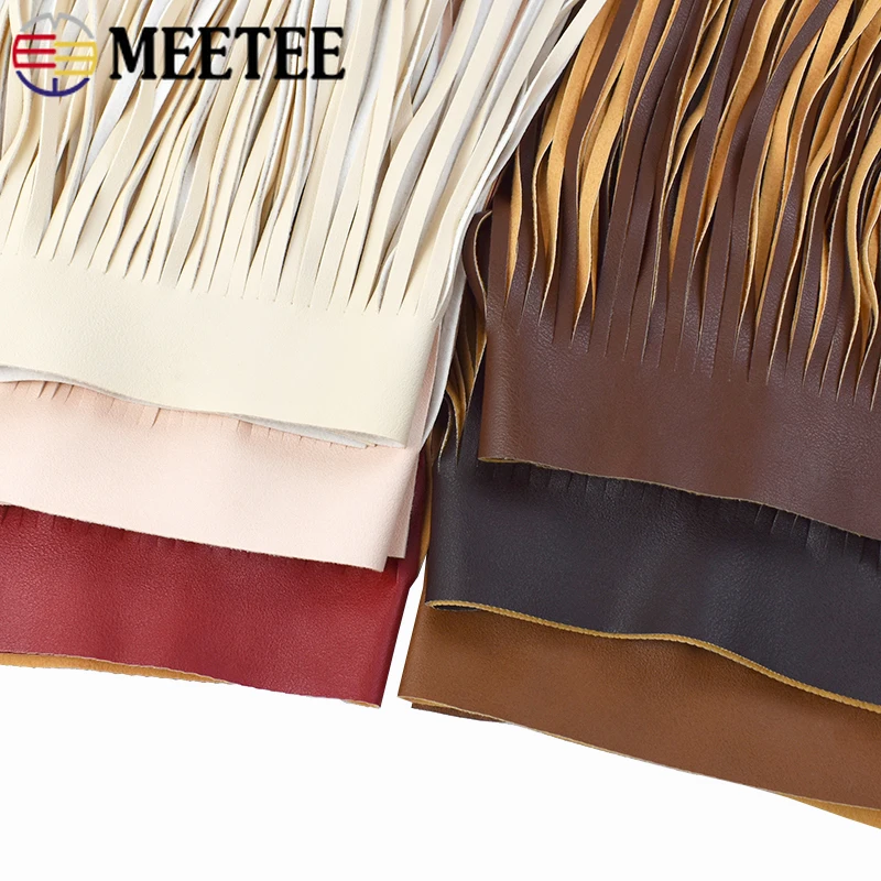 

1Pc 66*50/70cm Leather Tassel Fringe Trim Ribbon for Dress Jacket Handbag Stage Clothes Lace Edging DIY Sewing Garment Accessory