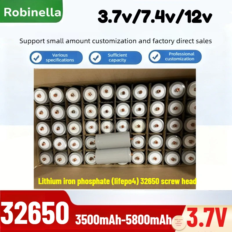 Original 32650 Lifepo4 Battery 3.2V 6000mah Rechargeable Power Batteries High-speed Large Capacity Lithium Iron Phosphate Cell
