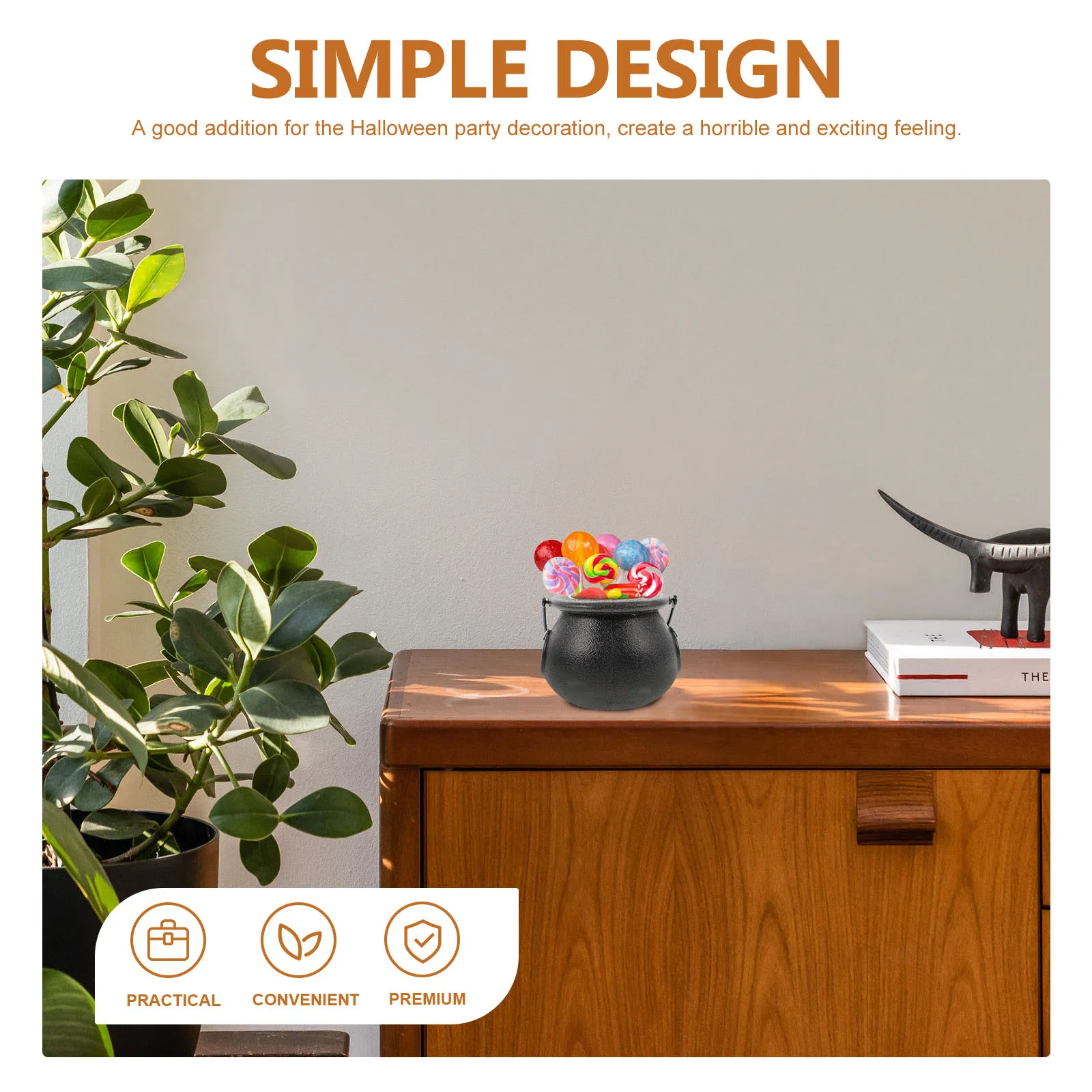 

8Pcs 5x7cm Witch Cauldron Halloween Candy Jar Odorless Plastic for Exciting Party and Bar Decor Candy Jar