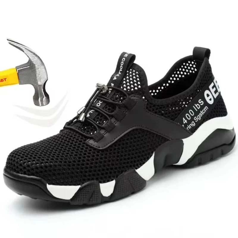 

Men Steel Toe Work Sneakers Safety Shoes Anti Puncture Construction Boots Lightweight Durable Kevlar Protective Footwear Work