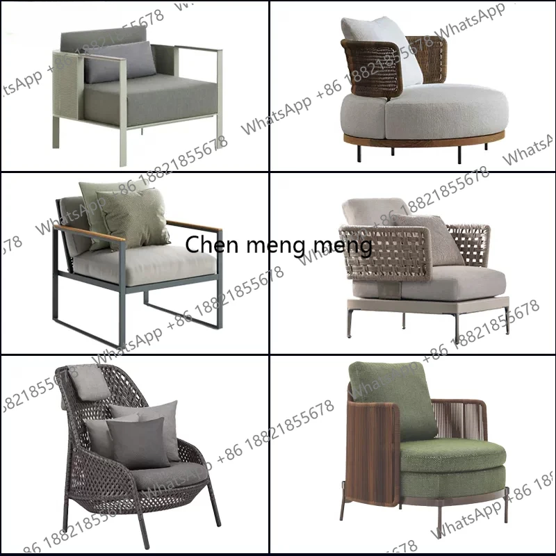Outdoor courtyard Open-air waterproof and sunscreen Outdoor garden Balcony B & B leisure rattan chair combination furniture