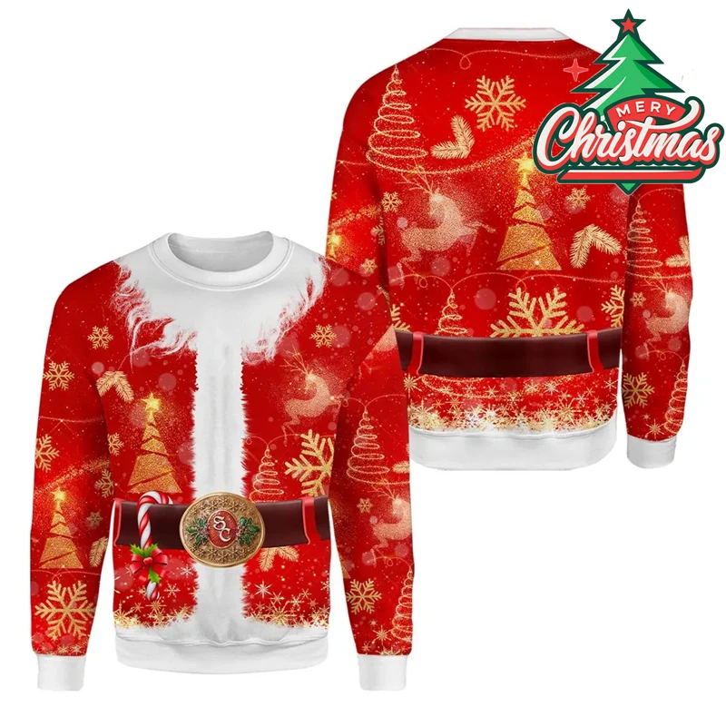 Funny Print Fake Muscle Ugly Christmas Sweater For Men Hip Hop Party Unique Pullover Ugly Sweater Xmas Clothing Personality Gift