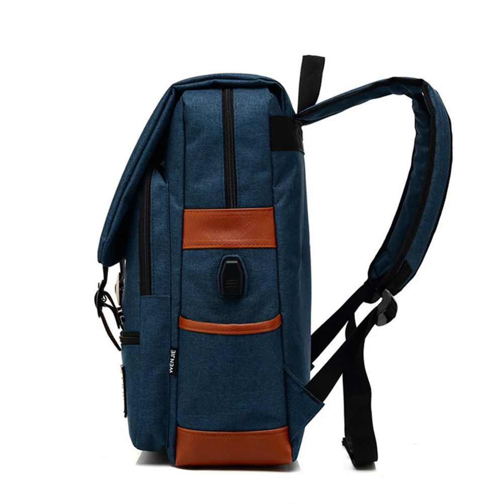 

Outdoor Travel Backpack Dark Blue Heavy Duty Canvas Hiking Daypack Camping Rucksack For Sports School Trips Adjustable