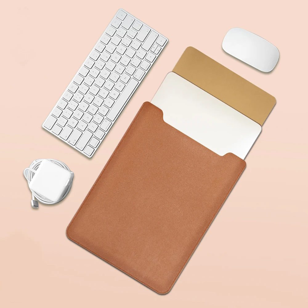 حقيبة كمبيوتر محمول، 13/13.3/14/15/15.4/15.6/16 بوصة، لوحة ماوس للكمبيوتر المحمول، حقيبة مثانة من جلد البولي يوريثان، ملحقات حقيبة الكمبيوتر
