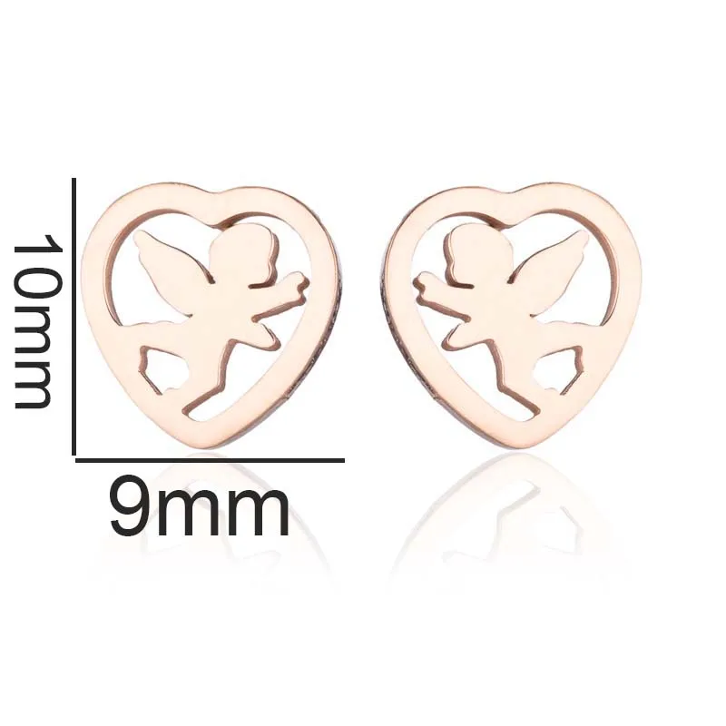 Romantic Stainless Steel Cupid Earring for Women Love Heart Ear Jewelry Girls Valentine's Day Earrings Gifts Accessories