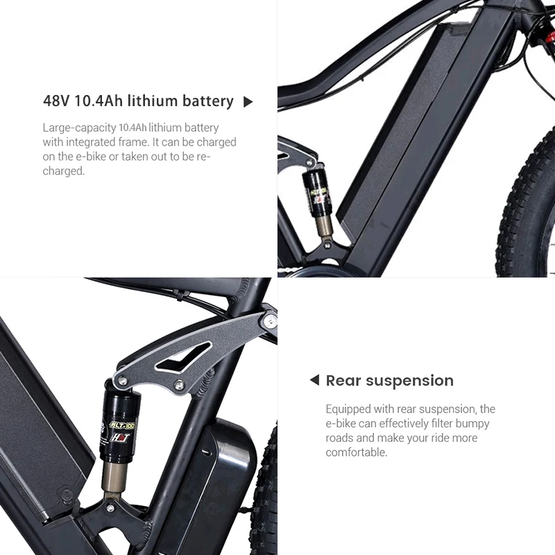 *forLarge Power 1000 w E-bike 26 Inch Folding Ebike Electric Bike E Bike Electric Fat Tyre Electric Mountain Bike