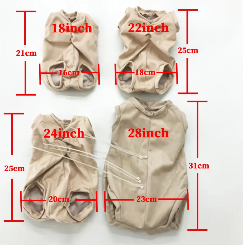 New 18 22 24 28 inch Reborn Baby Polyester Fabric Cloth Fit For Different Size of Reborn Dolls DIY Doll Accessory