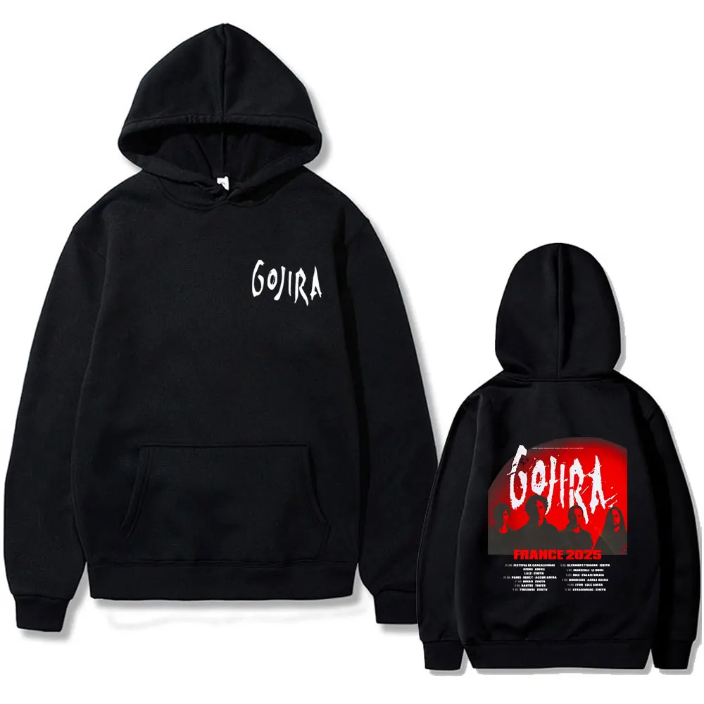 

Metal Band Gojira France Tour 2025 Hoodie Men Women Vintage Rock Oversized Pullover Hoodies Men's Casual Cotton Hooded Tracksuit