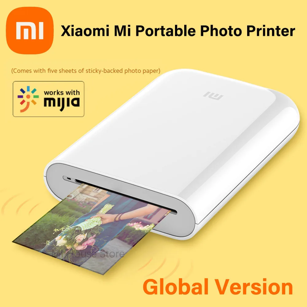 Global Version Xiaomi Mi Portable Photo Printer ZINK Thermal Pocket Mini Wireless Bluetooth Printer AR Photo Support Mi Home APP