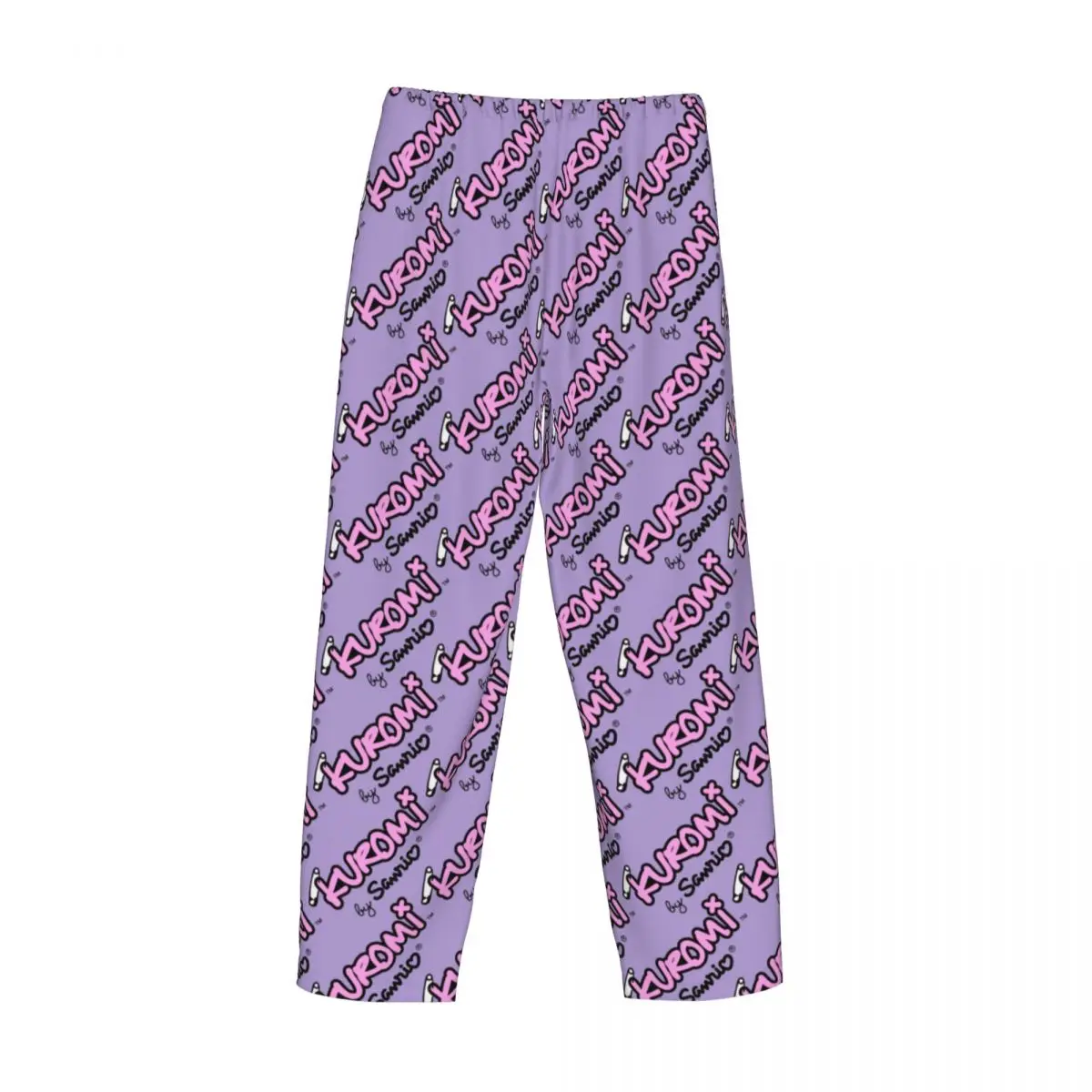 Pantalones de pijama con logotipo de Kuromi personalizados para hombres, animación clásica, salón, dormir, ropa de dormir con cordón y bolsillos