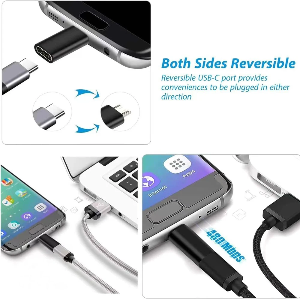 2/4pcs Type C To Micro USB Convert Connector Type-C Female Transfer To Micro Male USB Converter Data Adapter for Mobile Phone