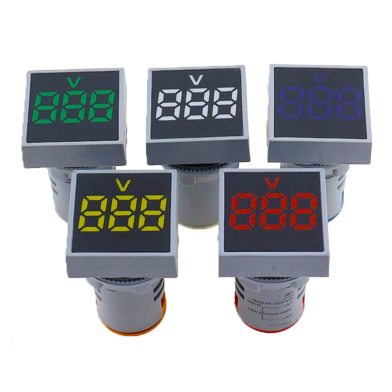 22MM 0-100A Digital Ammeter Current Meter/Voltage Meters Indicator Led Lamp Square Signal Light