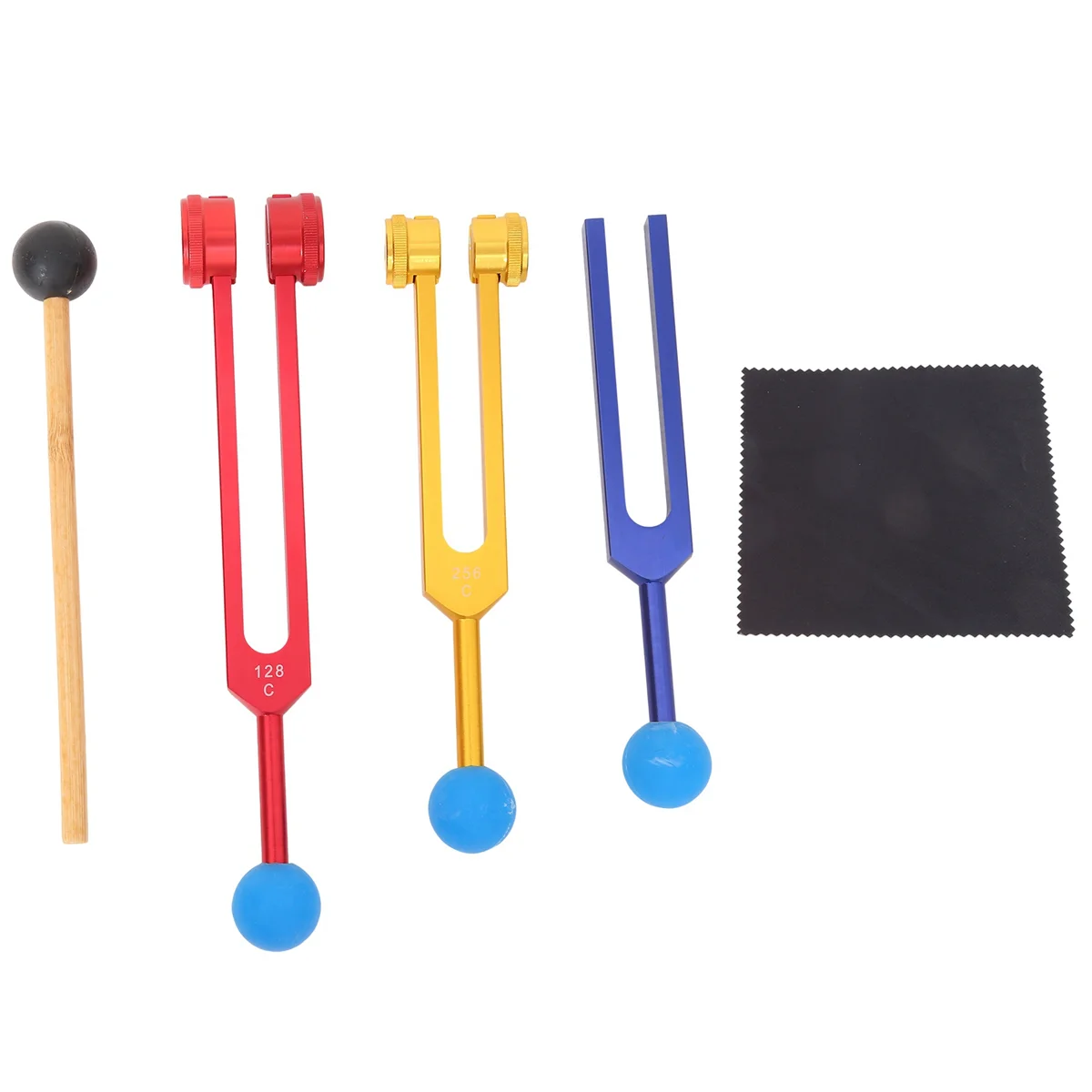 Tuning Fork Set (128Hz, 256Hz, 512Hz),for Sound Healing, Meditation, Therapy ,Reliever Stress,Multicolor