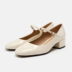 TRAF donna Chic Beige Mary Janes scarpe punta tonda bocca superficiale pacchetto testa sandali 2024 donna elegante scarpe con tacco Slingback