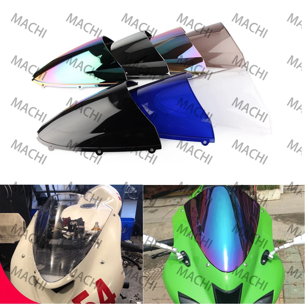 For Kawasaki Ninja ZX-6R ZX6R 636 600 2005-2007 2008 Motorcycle Screen Double Bubble Windshield Deflector Protector Windscreen