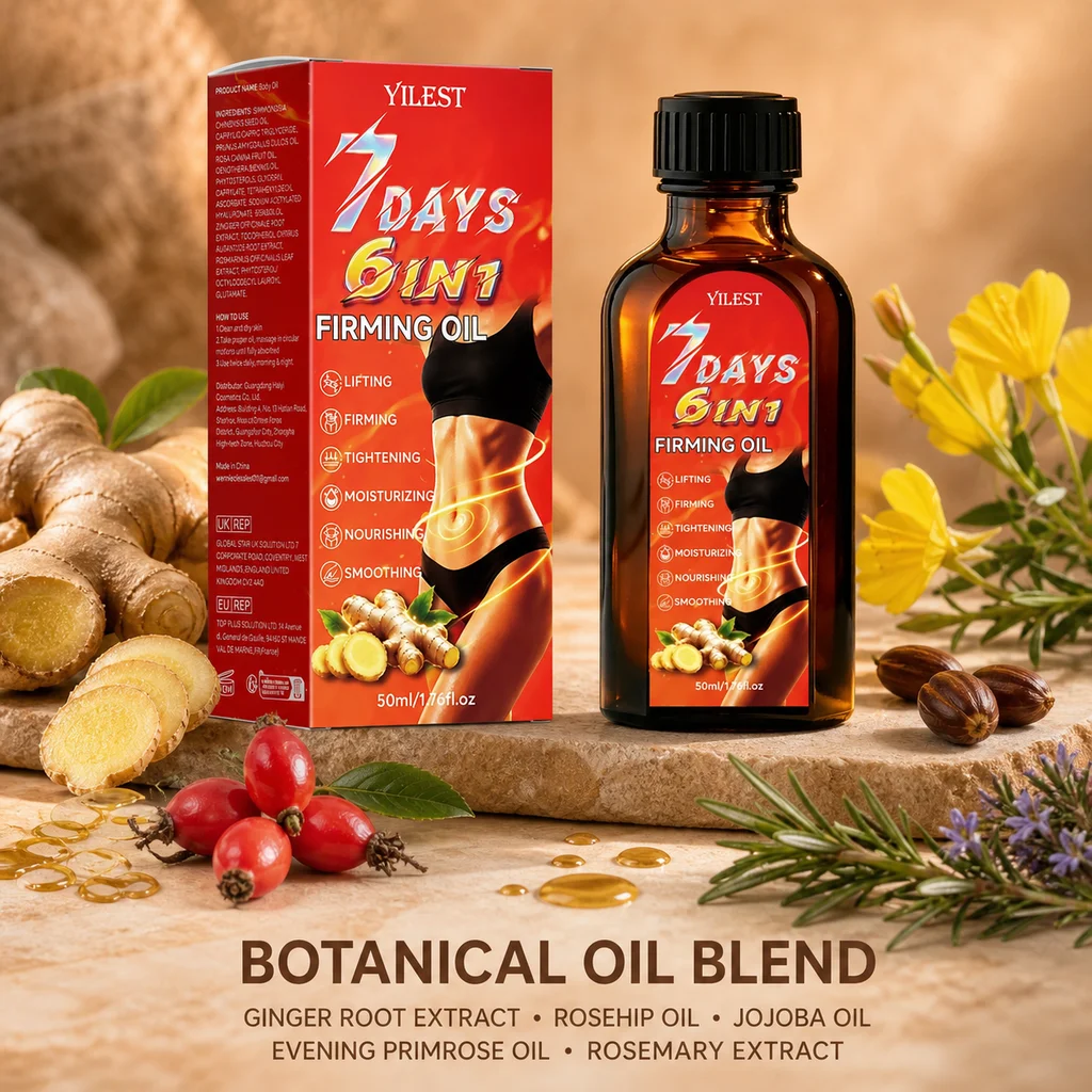 50ml YILEST 7 Days 6-in-1 Herbal Massage Oil Body Toning Skin Firming Body Skin Care