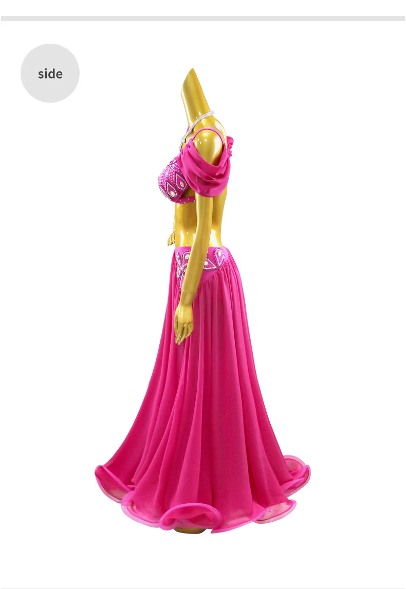 Kostüm für orientalischen Bauchtanz 2026 Karneval Tanzkleidung Damen Langer Rock Zigeuner-Outfit Abend-Übungskleidung Bauchtanzkleidung – Detail 9