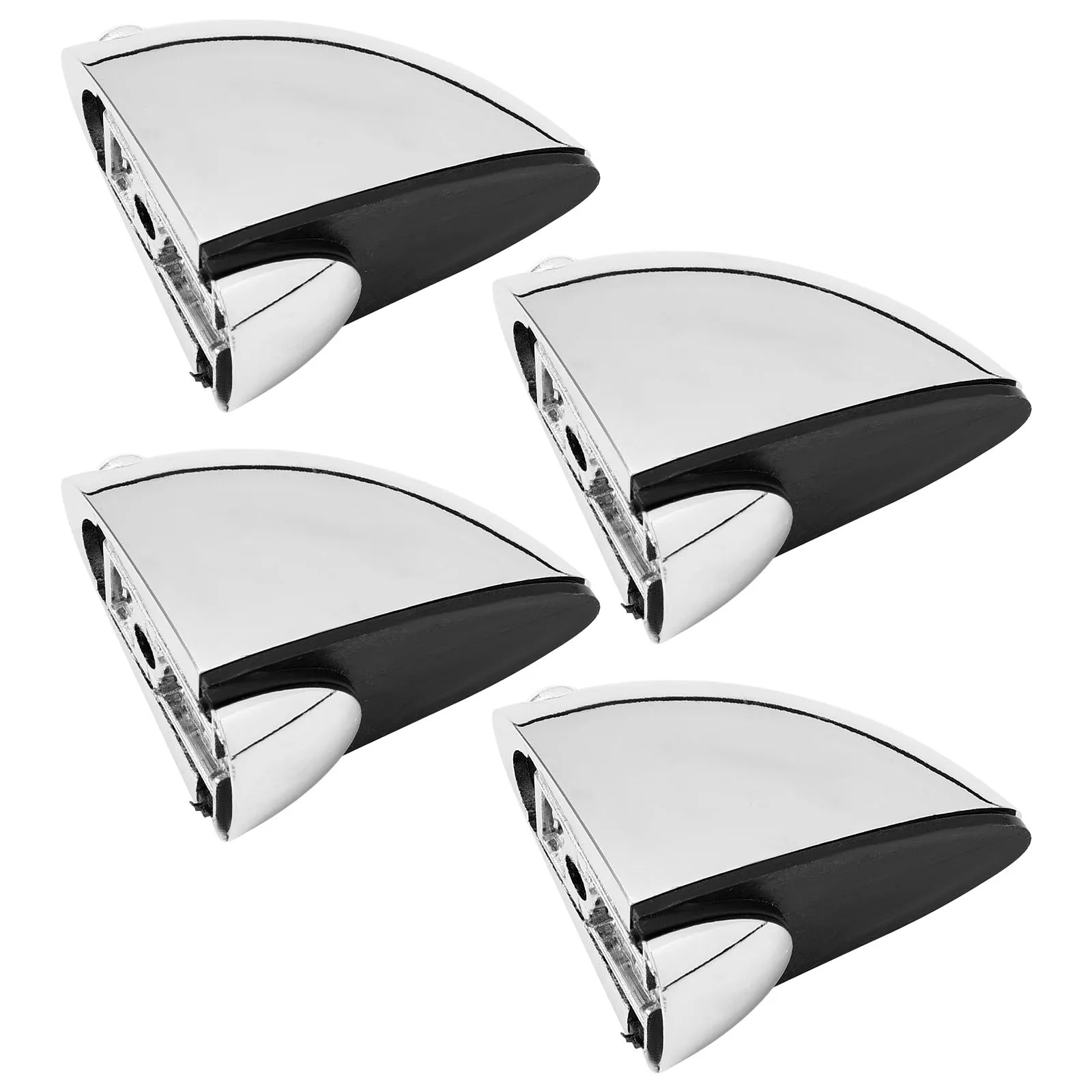 

4pcs Glass Shelf Brackets Heavy Duty Floating Glass Clip Holder Zine Alloy Clamp Easy Install Fits Home Bathroom Display Cabinet