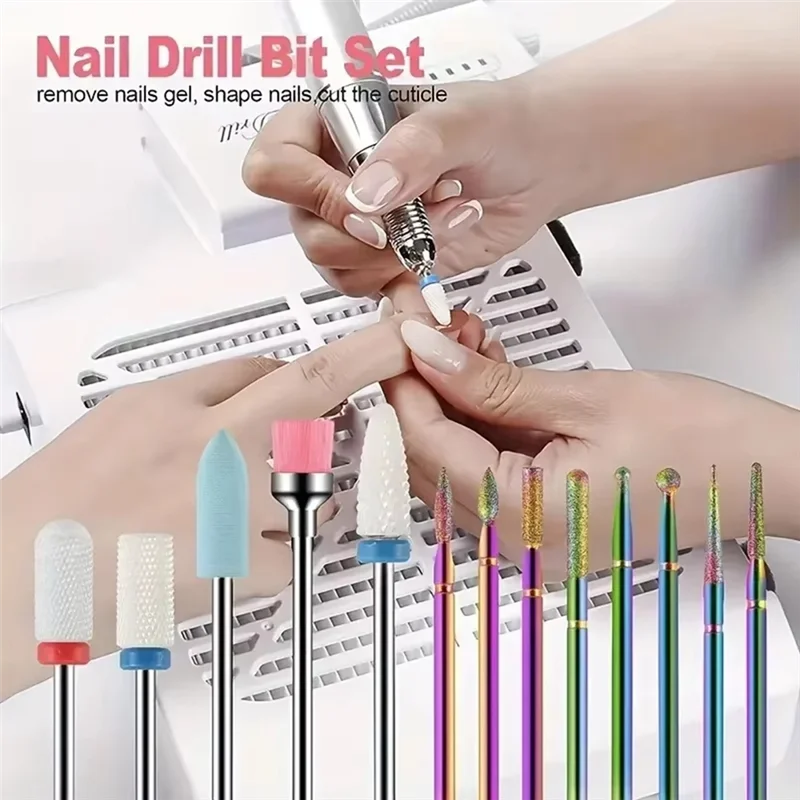 

A03F-Nail Drill Bit Set Nail Drill Bit Set For Acrylic Gel Nails And Cuticles