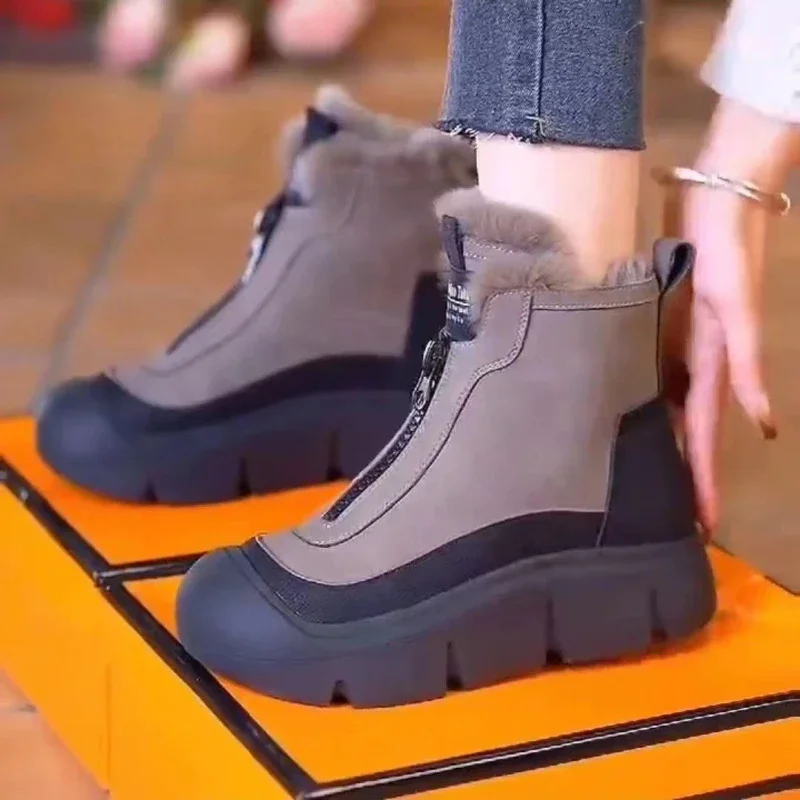 

Women Snow Boots New Velvet Warm Cotton Boots Winter Versatile Platform Shoes for Women Fashion Soft-soled Long Boots Zapatillas